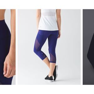 Lululemon Fast As Light Crop Emperor Blue Size 4